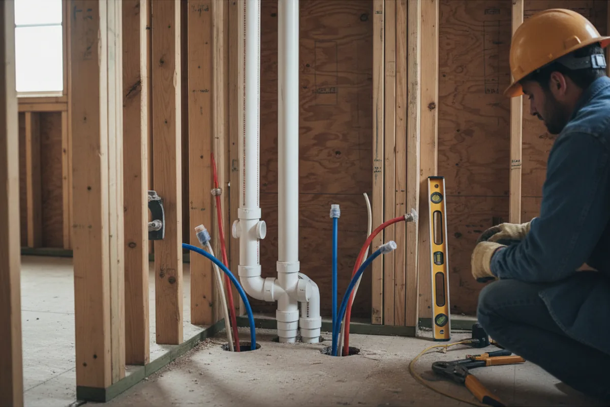 Drain and supply rough-in during Garbage Disposal Repair in Wenham